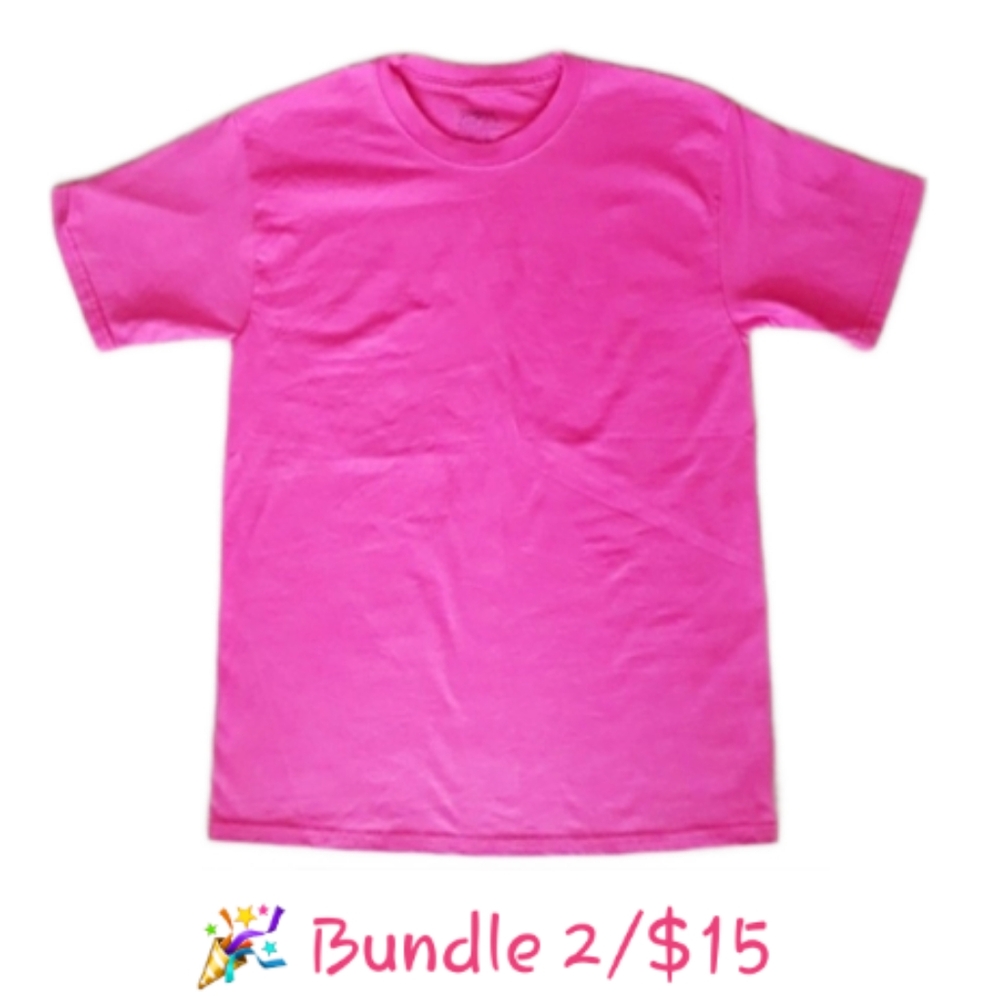 Jerzees Pink Short Sleeve T-Shirt - Youth XL (18-20) Crewneck Tee